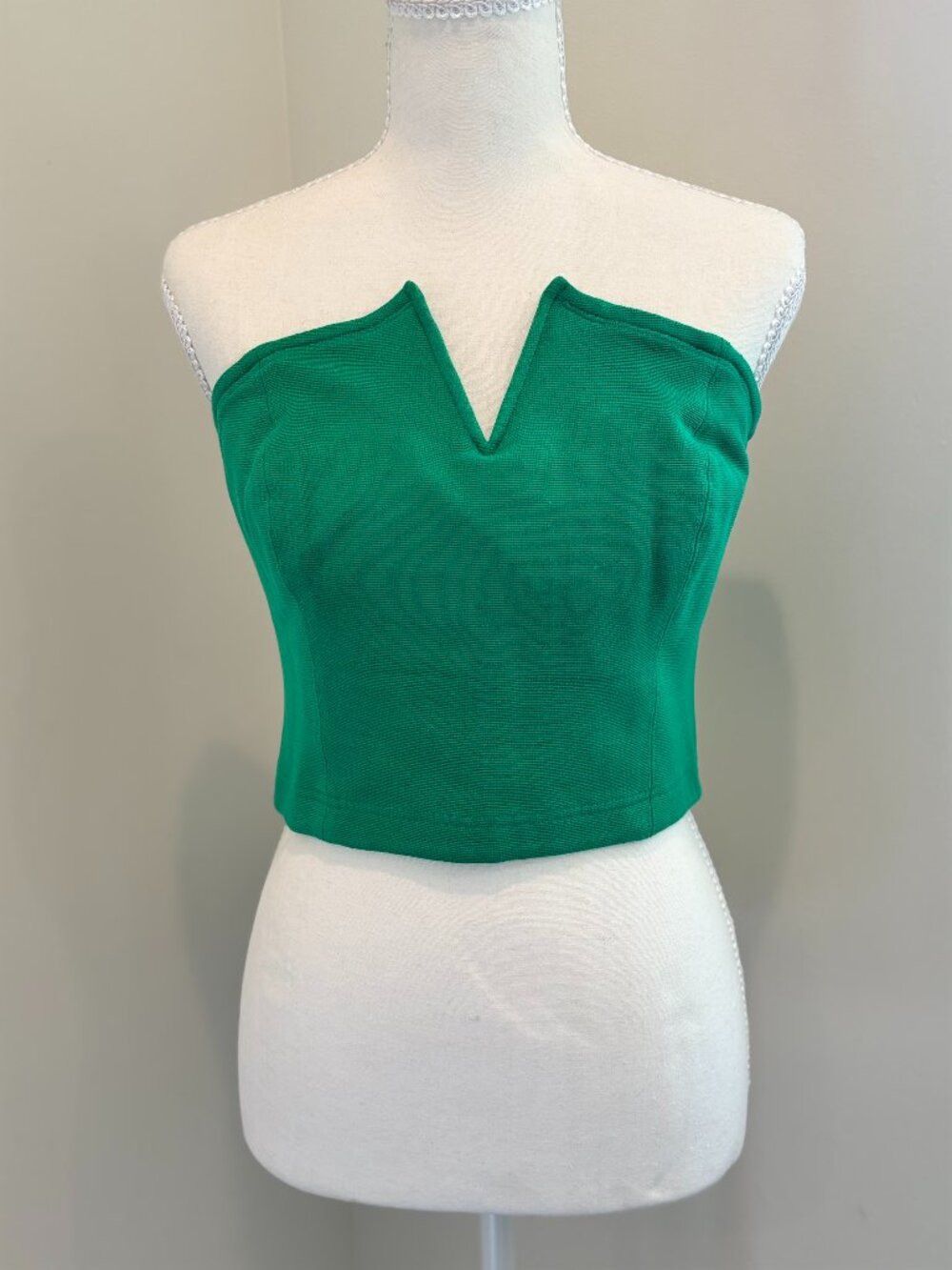 Anthropology Maeve Green Corset with V Neckline Cottage, Indie Style